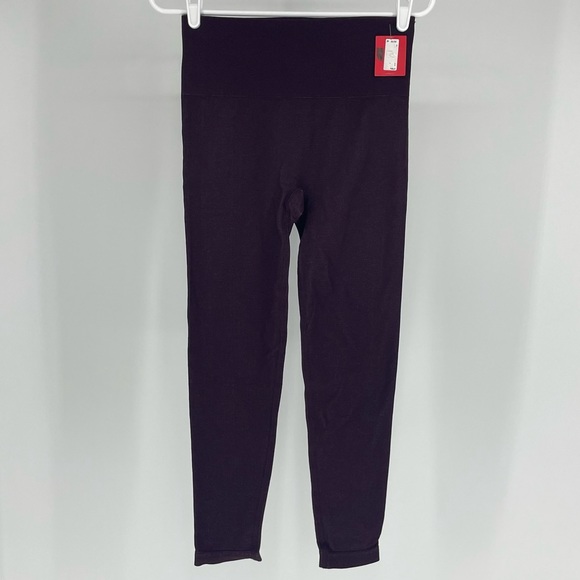 SPANX NWT SEAMLESS TRACK STRIPE LEGGINGS JAMMY PLUM MEDIUM - Picture 4 of 11